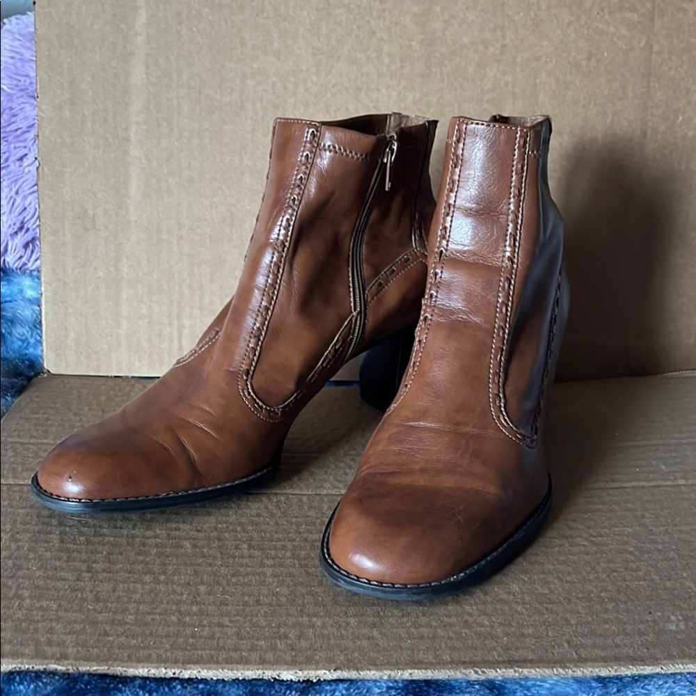 Franco Sarto L-Matty Brown Zip Boots